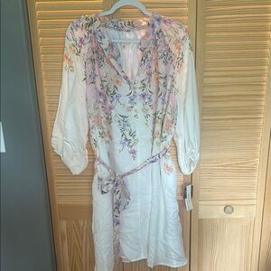 Floral V-Neck Dress with Belt